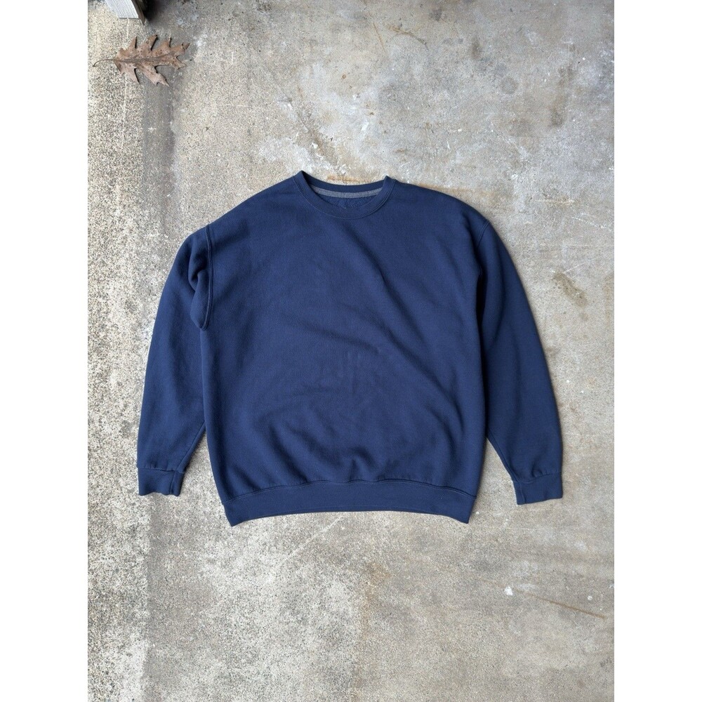 Athletic Works Crewneck Sweatshirt Men's XLarge Blue Fleece Blank Warm EUC